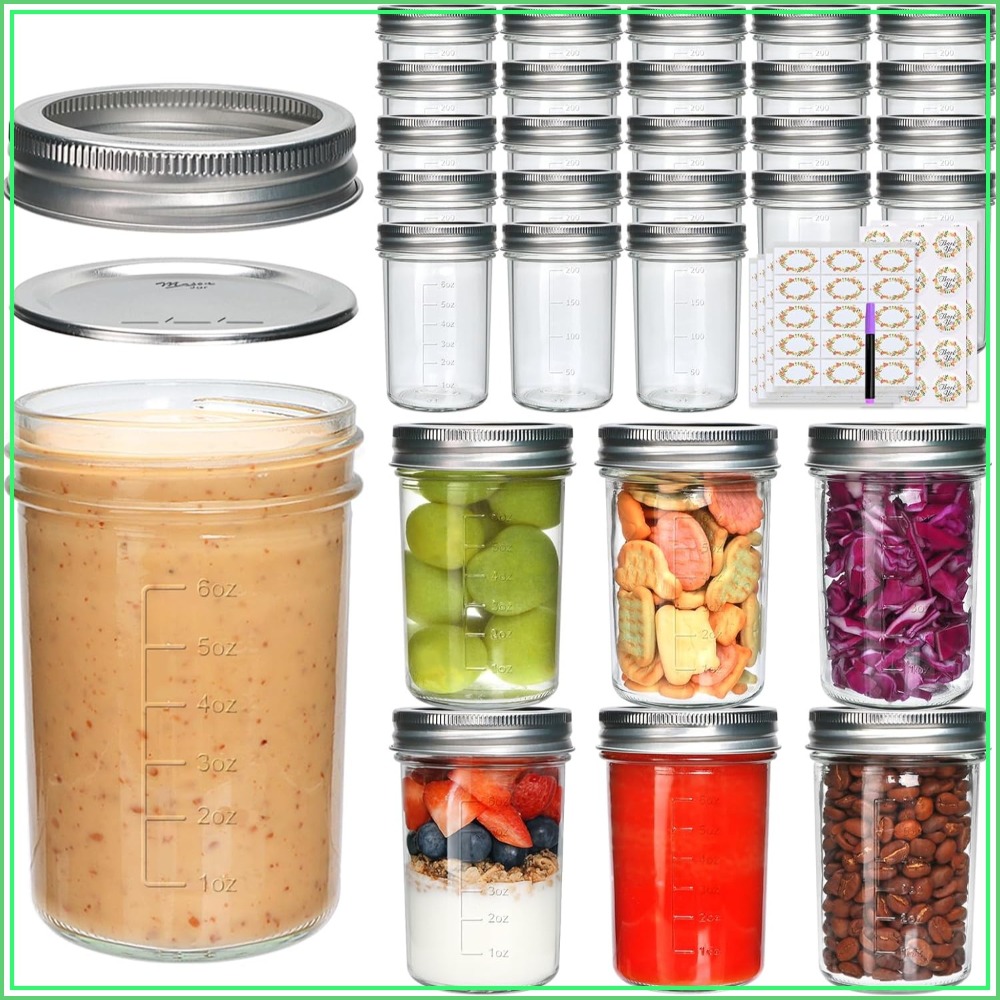 Mason Jar 8Oz - Paquete de 30 Frascos de Vidrio