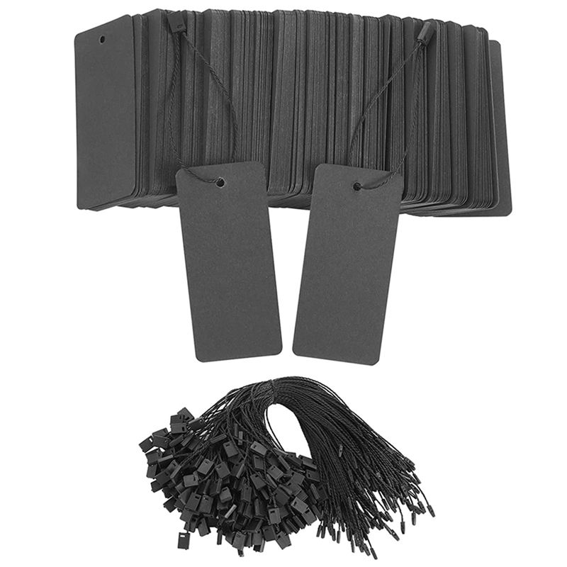 Kraft Hang Tag - 400 Etiquetas de Precio Negras con