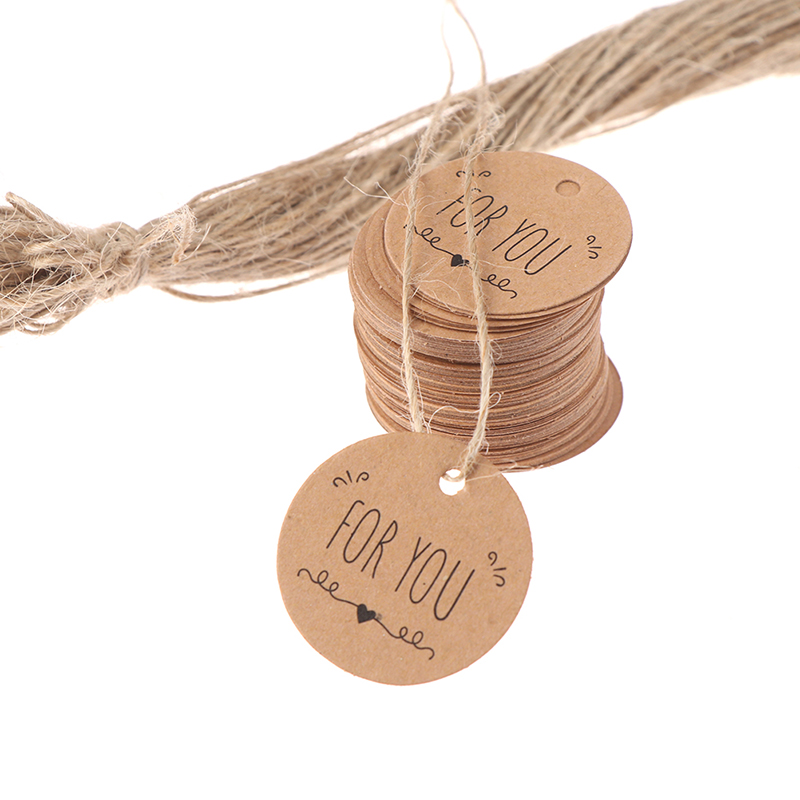 Kraft Hang Tag - 100 etiquetas colgantes de papel Kraft