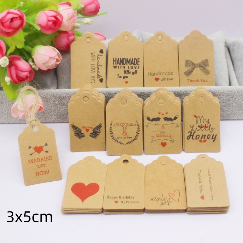 100 piezas + 100 cuerdas 3x5 c - Kraft Hang Tag reseña y precio