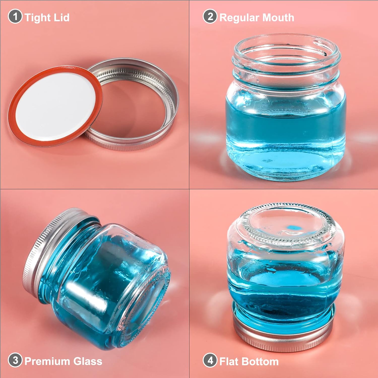 Tarros de vidrio de boca Regul - Mason Jar 8Oz reseña y precio