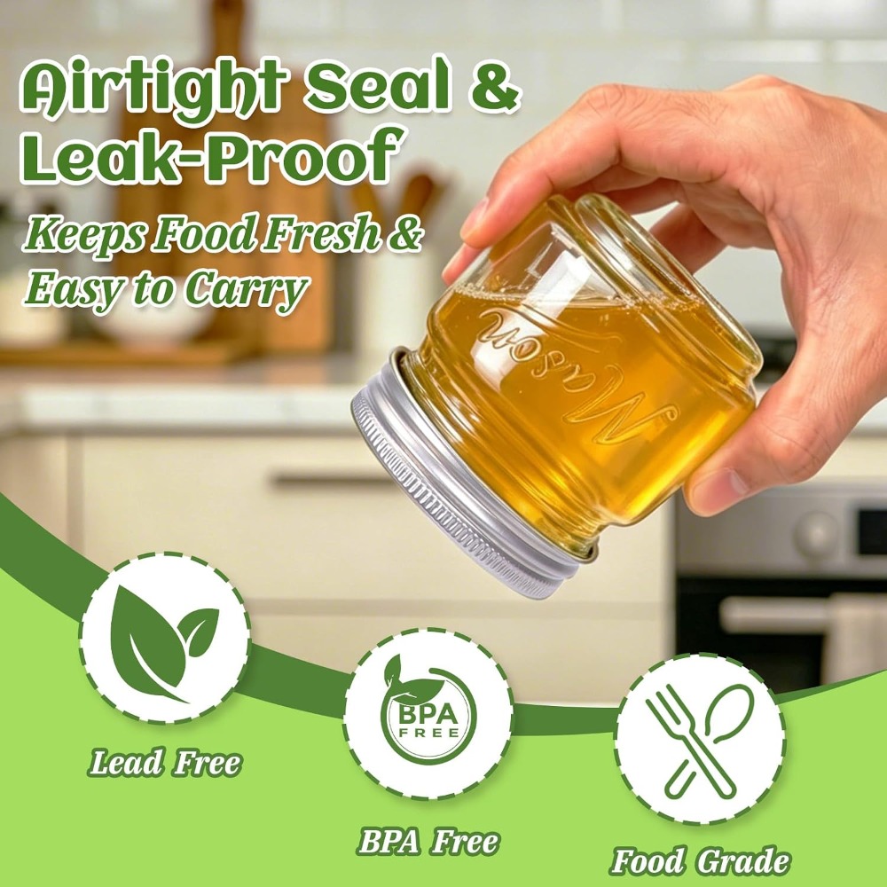 Tarros Mason de 8 oz con tapas - Mason Jar 8Oz reseña y precio